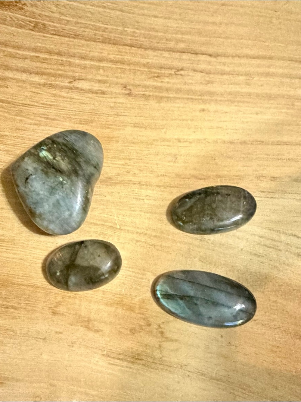 Labradorite Polished Tumbled Stones - Iridescent Gray/Blue